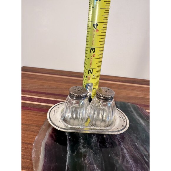 Vintage Christofle Sterling Salt & Pepper Shakers With Tray - Picture 7 of 8